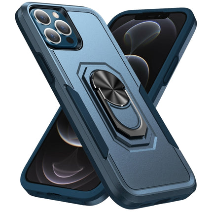 Pioneer Armor Heavy Duty PC + TPU Shockproof Case with Holder For iPhone 13 Pro Max(Blue)-garmade.com