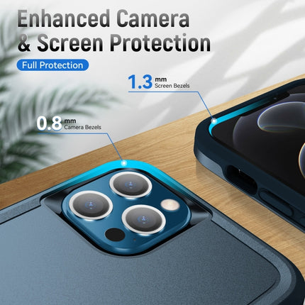 Pioneer Armor Heavy Duty PC + TPU Shockproof Case with Holder For iPhone 13 Pro Max(Blue)-garmade.com