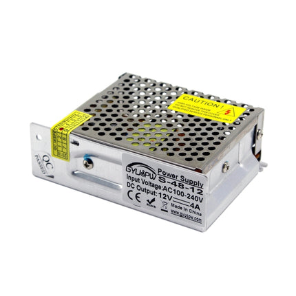 S-48-12 DC12V 4A 48W LED Regulated Switching Power Supply, Size: 110 x 79 x 36mm-garmade.com