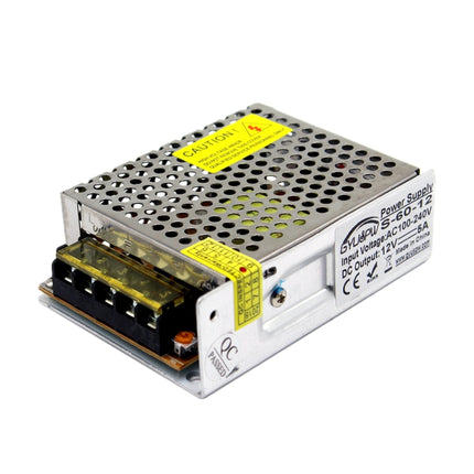 S-60-12 DC12V 5A 60W LED Regulated Switching Power Supply, Size: 110 x 79 x 36mm-garmade.com