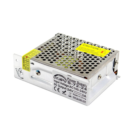 S-72-24 DC24V 3A 72W LED Regulated Switching Power Supply, Size: 110 x 79 x 36mm-garmade.com