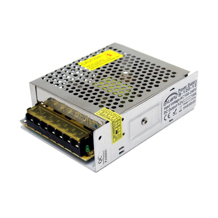 S-120-12 DC12V 10A 120W LED Regulated Switching Power Supply, Size: 129 x 99 x 40mm-garmade.com