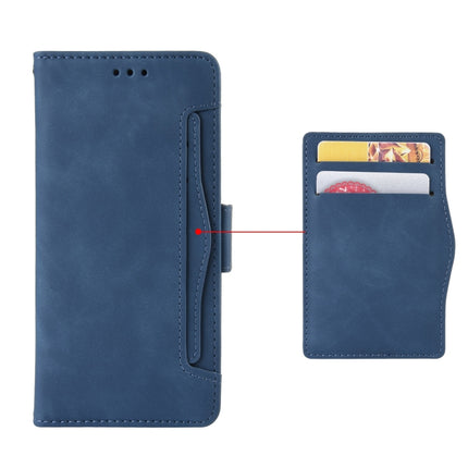 Skin Feel Calf Pattern Horizontal Flip Leather Case with Holder & Card Slots & Photo Frame For iPhone 13(Blue)-garmade.com