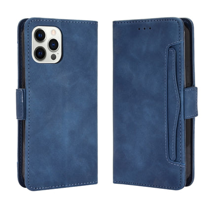 Skin Feel Calf Pattern Horizontal Flip Leather Case with Holder & Card Slots & Photo Frame For iPhone 13 Pro(Blue)-garmade.com