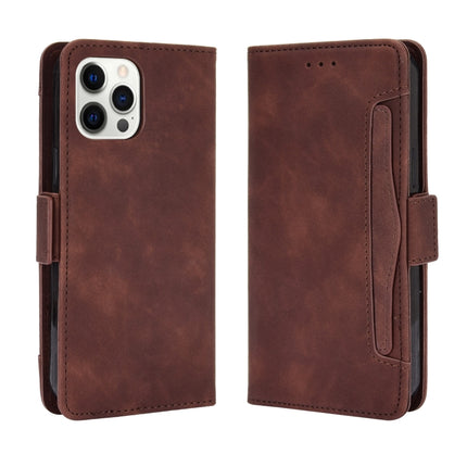 Skin Feel Calf Pattern Horizontal Flip Leather Case with Holder & Card Slots & Photo Frame For iPhone 13 Pro(Brown)-garmade.com