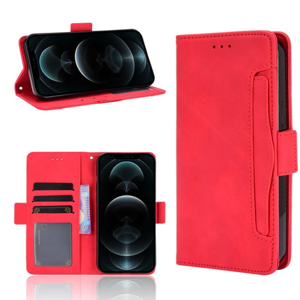 Skin Feel Calf Pattern Horizontal Flip Leather Case with Holder & Card Slots & Photo Frame For iPhone 13 Pro Max(Red)-garmade.com