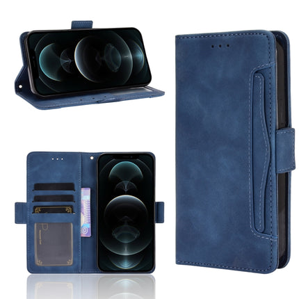 Skin Feel Calf Pattern Horizontal Flip Leather Case with Holder & Card Slots & Photo Frame For iPhone 13 Pro Max(Blue)-garmade.com