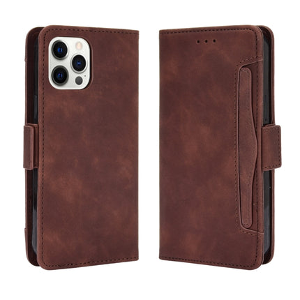 Skin Feel Calf Pattern Horizontal Flip Leather Case with Holder & Card Slots & Photo Frame For iPhone 13 Pro Max(Brown)-garmade.com