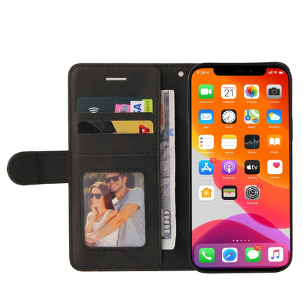 Dual-color Splicing Horizontal Flip PU Leather Case with Holder & Card Slots & Wallet For iPhone 13 Pro Max(Black)-garmade.com