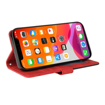 Dual-color Splicing Horizontal Flip PU Leather Case with Holder & Card Slots & Wallet For iPhone 13 Pro Max(Red)-garmade.com