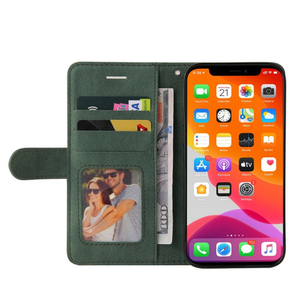 Dual-color Splicing Horizontal Flip PU Leather Case with Holder & Card Slots & Wallet For iPhone 13 Pro Max(Green)-garmade.com
