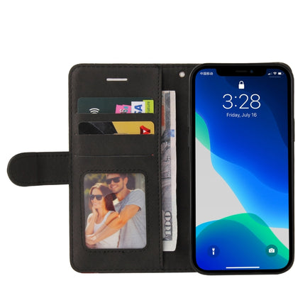 Dual-color Splicing Horizontal Flip PU Leather Case with Holder & Card Slots & Wallet For iPhone 13 Pro(Black)-garmade.com