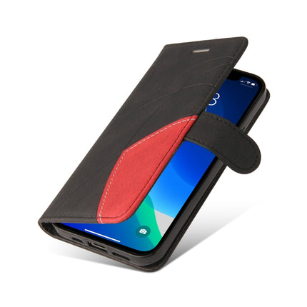 Dual-color Splicing Horizontal Flip PU Leather Case with Holder & Card Slots & Wallet For iPhone 13 Pro(Black)-garmade.com