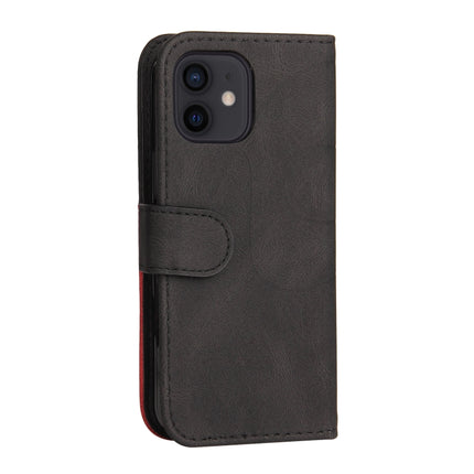 Dual-color Splicing Horizontal Flip PU Leather Case with Holder & Card Slots & Wallet For iPhone 13 mini(Black)-garmade.com