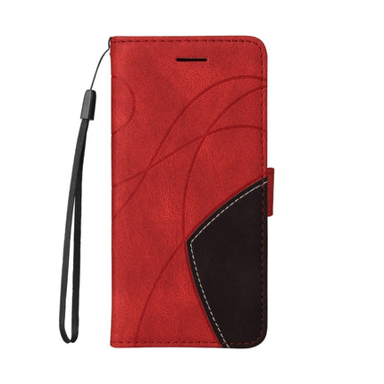 Dual-color Splicing Horizontal Flip PU Leather Case with Holder & Card Slots & Wallet For iPhone 13 mini(Red)-garmade.com
