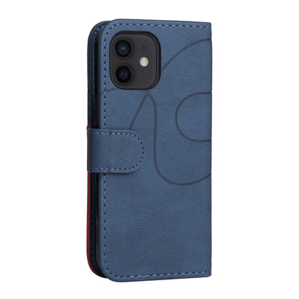 Dual-color Splicing Horizontal Flip PU Leather Case with Holder & Card Slots & Wallet For iPhone 13 mini(Blue)-garmade.com