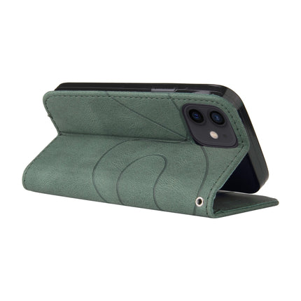 Dual-color Splicing Horizontal Flip PU Leather Case with Holder & Card Slots & Wallet For iPhone 13 mini(Green)-garmade.com