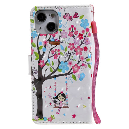 3D Painted Pattern Horizontal Flip Leather Case with Holder & Card Slots & Wallet For iPhone 13(Girl Under The Tree)-garmade.com