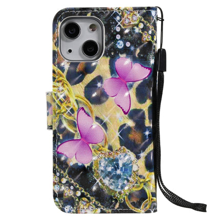 3D Painted Pattern Horizontal Flip Leather Case with Holder & Card Slots & Wallet For iPhone 13 Mini(Pink Butterfly)-garmade.com