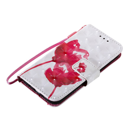 3D Painted Pattern Horizontal Flip Leather Case with Holder & Card Slots & Wallet For iPhone 13 Mini(Red Rose)-garmade.com