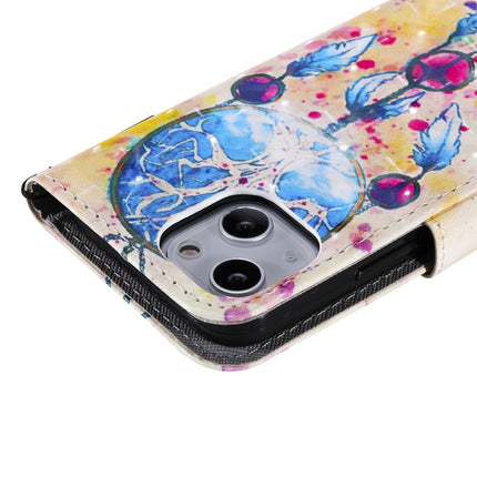3D Painted Pattern Horizontal Flip Leather Case with Holder & Card Slots & Wallet For iPhone 13 Mini(Wind Chimes)-garmade.com