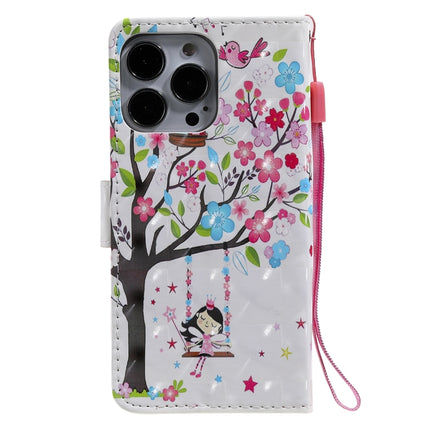 3D Painted Pattern Horizontal Flip Leather Case with Holder & Card Slots & Wallet For iPhone 13 Pro(Girl Under The Tree)-garmade.com