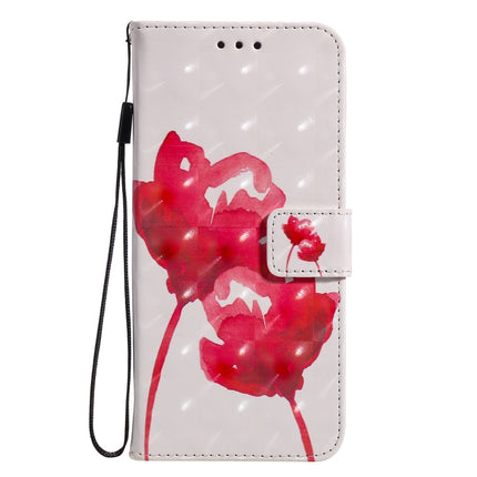 3D Painted Pattern Horizontal Flip Leather Case with Holder & Card Slots & Wallet For iPhone 13 Pro(Red Rose)-garmade.com