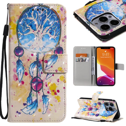 3D Painted Pattern Horizontal Flip Leather Case with Holder & Card Slots & Wallet For iPhone 13 Pro(Wind Chimes)-garmade.com