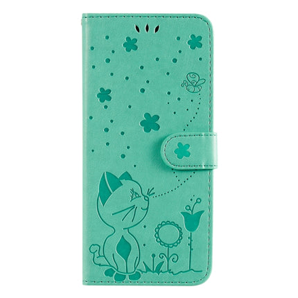 Cat Bee Embossing Pattern Shockproof Horizontal Flip Leather Case with Holder & Card Slots & Wallet For iPhone 13 mini(Green)-garmade.com