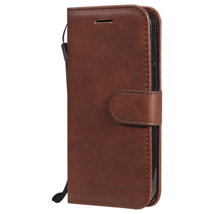 Pure Color Horizontal Flip Leather Case with Holder & Card Slots & Wallet & Lanyard For iPhone 13 mini(Brown)-garmade.com