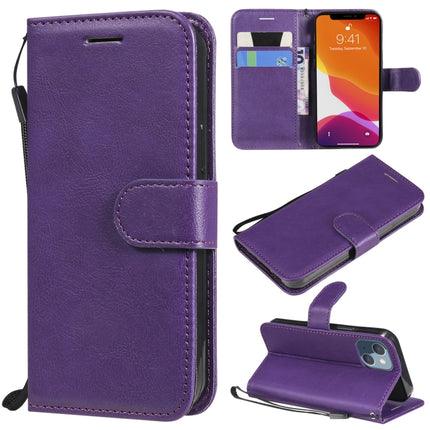Pure Color Horizontal Flip Leather Case with Holder & Card Slots & Wallet & Lanyard For iPhone 13 mini(Purple)-garmade.com