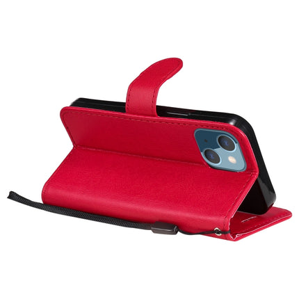 Pure Color Horizontal Flip Leather Case with Holder & Card Slots & Wallet & Lanyard For iPhone 13 mini(Red)-garmade.com