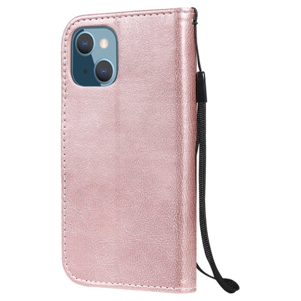 Pure Color Horizontal Flip Leather Case with Holder & Card Slots & Wallet & Lanyard For iPhone 13 mini(Rose Gold)-garmade.com