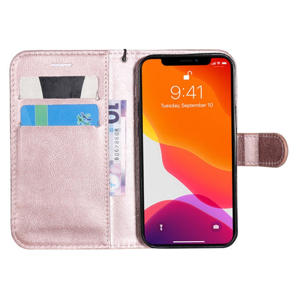 Pure Color Horizontal Flip Leather Case with Holder & Card Slots & Wallet & Lanyard For iPhone 13 mini(Rose Gold)-garmade.com