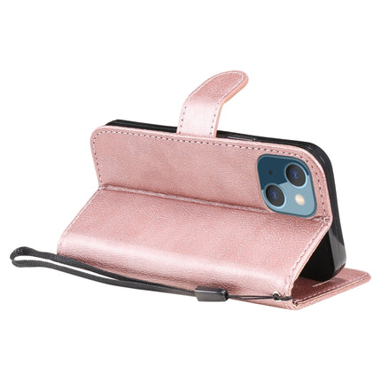 Pure Color Horizontal Flip Leather Case with Holder & Card Slots & Wallet & Lanyard For iPhone 13 mini(Rose Gold)-garmade.com