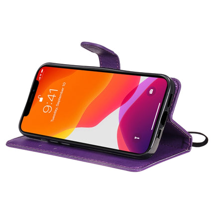 Pure Color Horizontal Flip Leather Case with Holder & Card Slots & Wallet & Lanyard For iPhone 13 Pro(Purple)-garmade.com