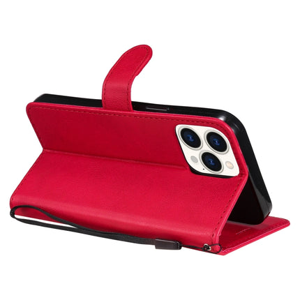 Pure Color Horizontal Flip Leather Case with Holder & Card Slots & Wallet & Lanyard For iPhone 13 Pro Max(Red)-garmade.com