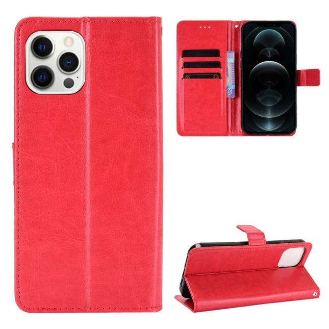 Crazy Horse Texture Horizontal Flip Leather Case with Holder & Card Slots & Lanyard For iPhone 13(Red)-garmade.com