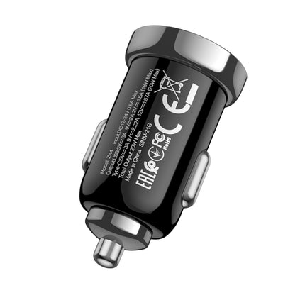 hoco Z44 Leading PD 20W USB-C / Type-C + QC 3.0 USB Car Charger(Black)-garmade.com