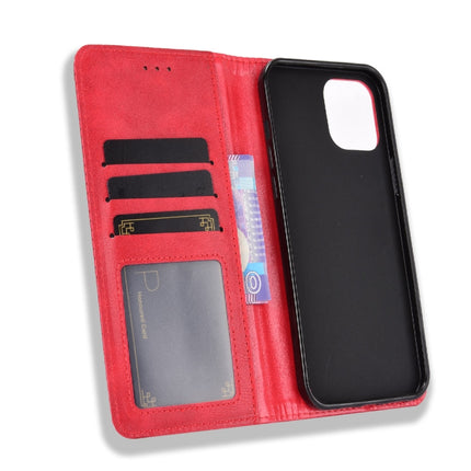 Magnetic Buckle Retro Pattern Horizontal Flip Leather Case with Holder & Card Slot & Wallet For iPhone 13 mini(Red)-garmade.com