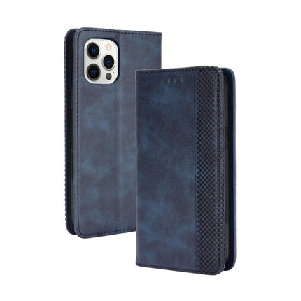 Magnetic Buckle Retro Pattern Horizontal Flip Leather Case with Holder & Card Slot & Wallet For iPhone 13 mini(Blue)-garmade.com