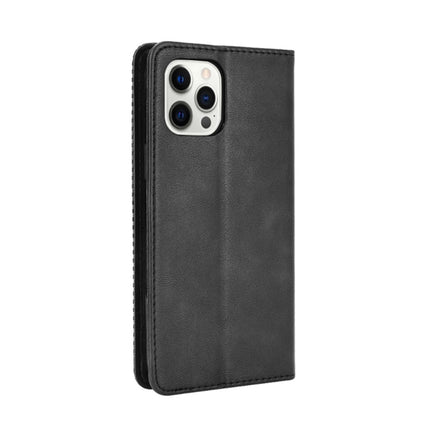 Magnetic Buckle Retro Pattern Horizontal Flip Leather Case with Holder & Card Slot & Wallet For iPhone 13(Black)-garmade.com