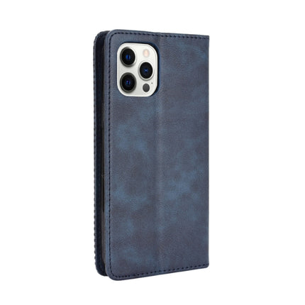 Magnetic Buckle Retro Pattern Horizontal Flip Leather Case with Holder & Card Slot & Wallet For iPhone 13(Blue)-garmade.com