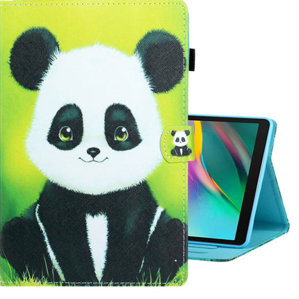 For Galaxy Tab A 8.0 (2019) / T290 Colored Drawing Horizontal Flip PU Leather Case with Holder & Card Slot(Panda)-garmade.com