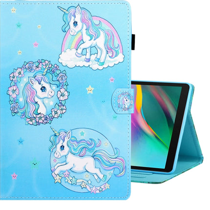 For Galaxy Tab A 8.0 (2019) / T290 Colored Drawing Horizontal Flip PU Leather Case with Holder & Card Slot(Unicorn)-garmade.com