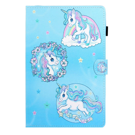 For Galaxy Tab A 8.0 (2019) / T290 Colored Drawing Horizontal Flip PU Leather Case with Holder & Card Slot(Unicorn)-garmade.com