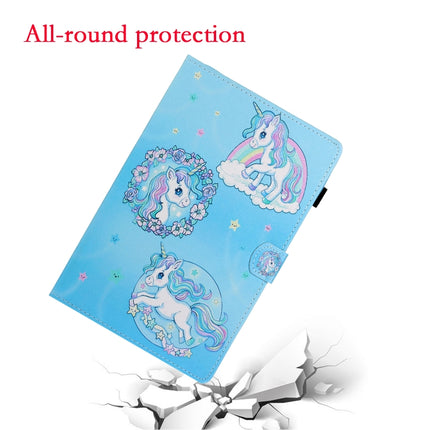 For Galaxy Tab A 8.0 (2019) / T290 Colored Drawing Horizontal Flip PU Leather Case with Holder & Card Slot(Unicorn)-garmade.com