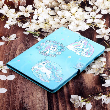 For Galaxy Tab A 8.0 (2019) / T290 Colored Drawing Horizontal Flip PU Leather Case with Holder & Card Slot(Unicorn)-garmade.com