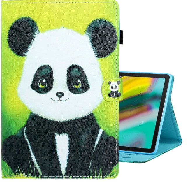 For Galaxy Tab S5e T720 Colored Drawing Horizontal Flip PU Leather Case with Holder & Card Slot & Sleep / Wake-up Function(Panda)-garmade.com