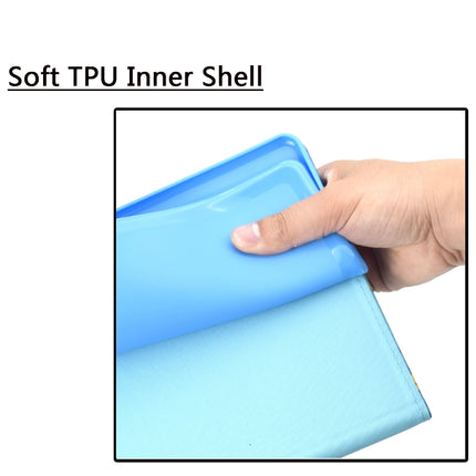 For Galaxy Tab S5e T720 Colored Drawing Horizontal Flip PU Leather Case with Holder & Card Slot & Sleep / Wake-up Function(Blue White cat)-garmade.com